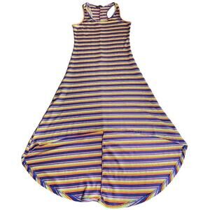 Ent Couture Rainbow Striped High Low Women’s Maxi Dress Size L